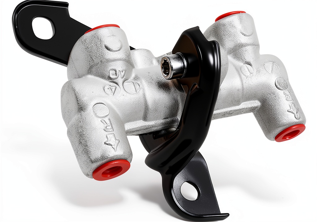 Brake proportioning valve installed under a Honda Accord hood