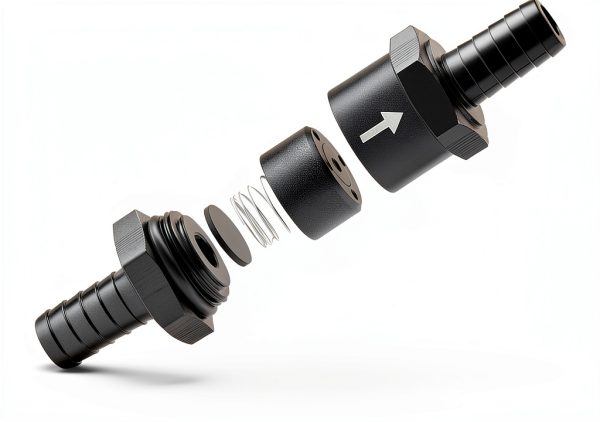 QKYS Fuel Check Valve 6mm/10mm/12mm Aluminum Alloy One‑Way Flow Valve-5