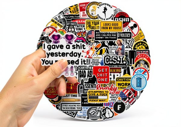 WANVAE Waterproof Vinyl Sticker Sheet for Hard Hats 100 Black-6