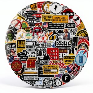 WANVAE Waterproof Vinyl Sticker Sheet for Hard Hats 100 Black-0