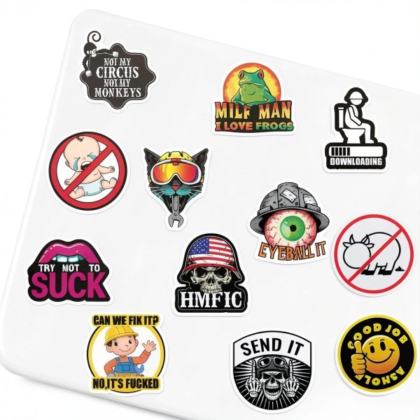 WANVAE Waterproof Vinyl Sticker Sheet for Hard Hats 100 Black-3