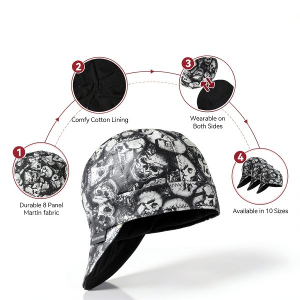 Welding Cap ARCCAPTAIN Reversible 8-Panel 10oz Cotton 7 1/4 Skull-2