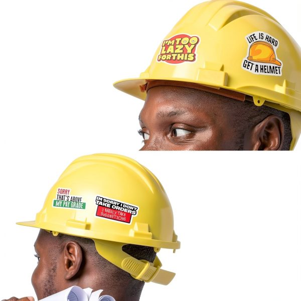 Hard Hat Stickers by BLIVO – 200 Funny Meme Vinyl for Adults-3