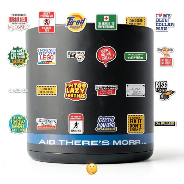 Hard Hat Stickers by BLIVO – 200 Funny Meme Vinyl for Adults-2